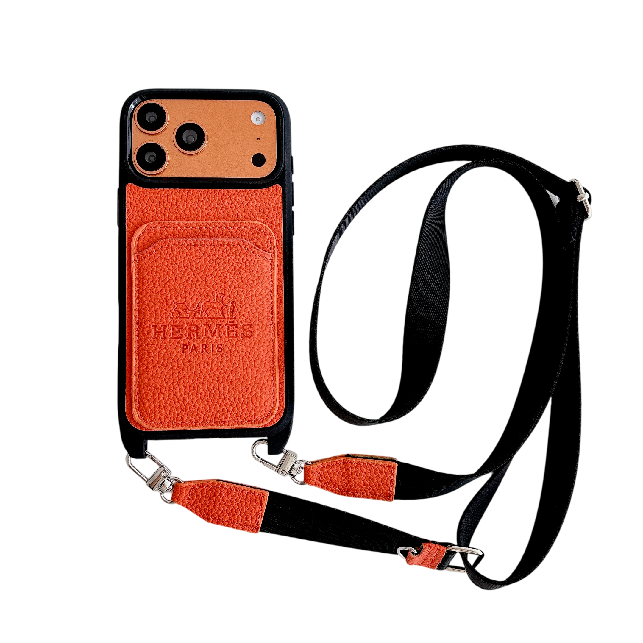  Hermès Leather iPhone Wallet Case With Crossbody Strap