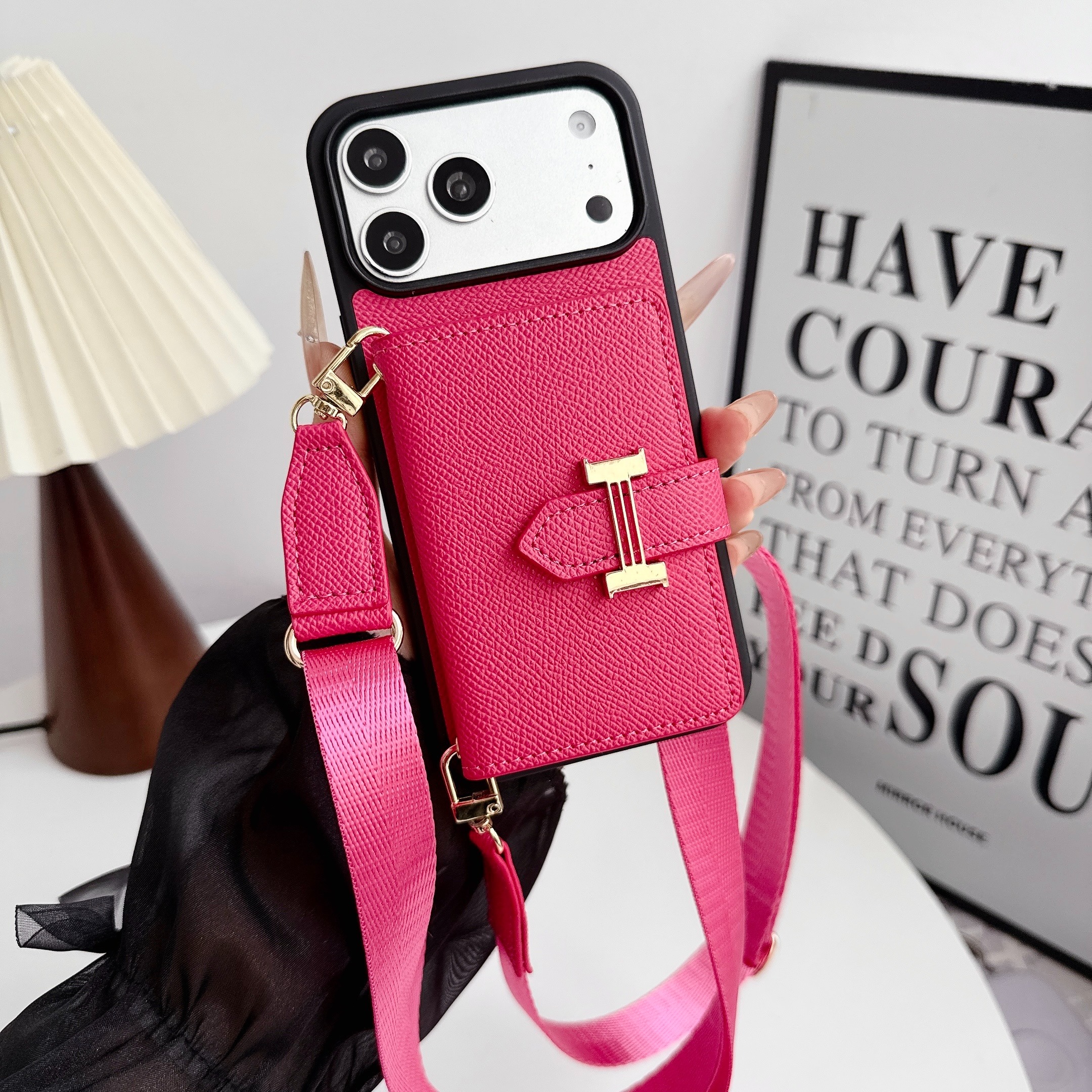 Hermès Leather iPhone Wallet Case With Crossbody Strap