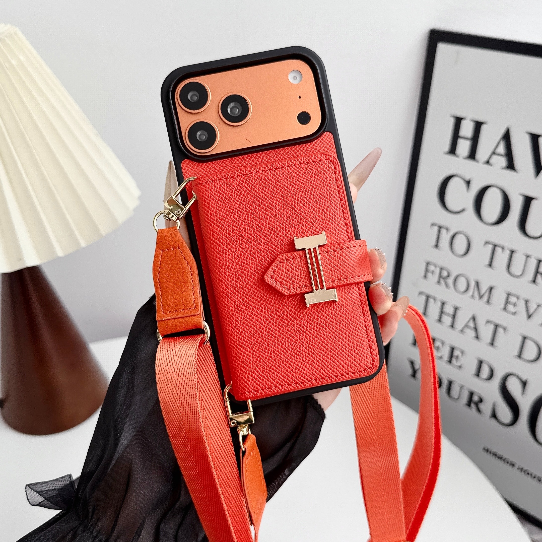 Hermès Leather iPhone Wallet Case With Crossbody Strap