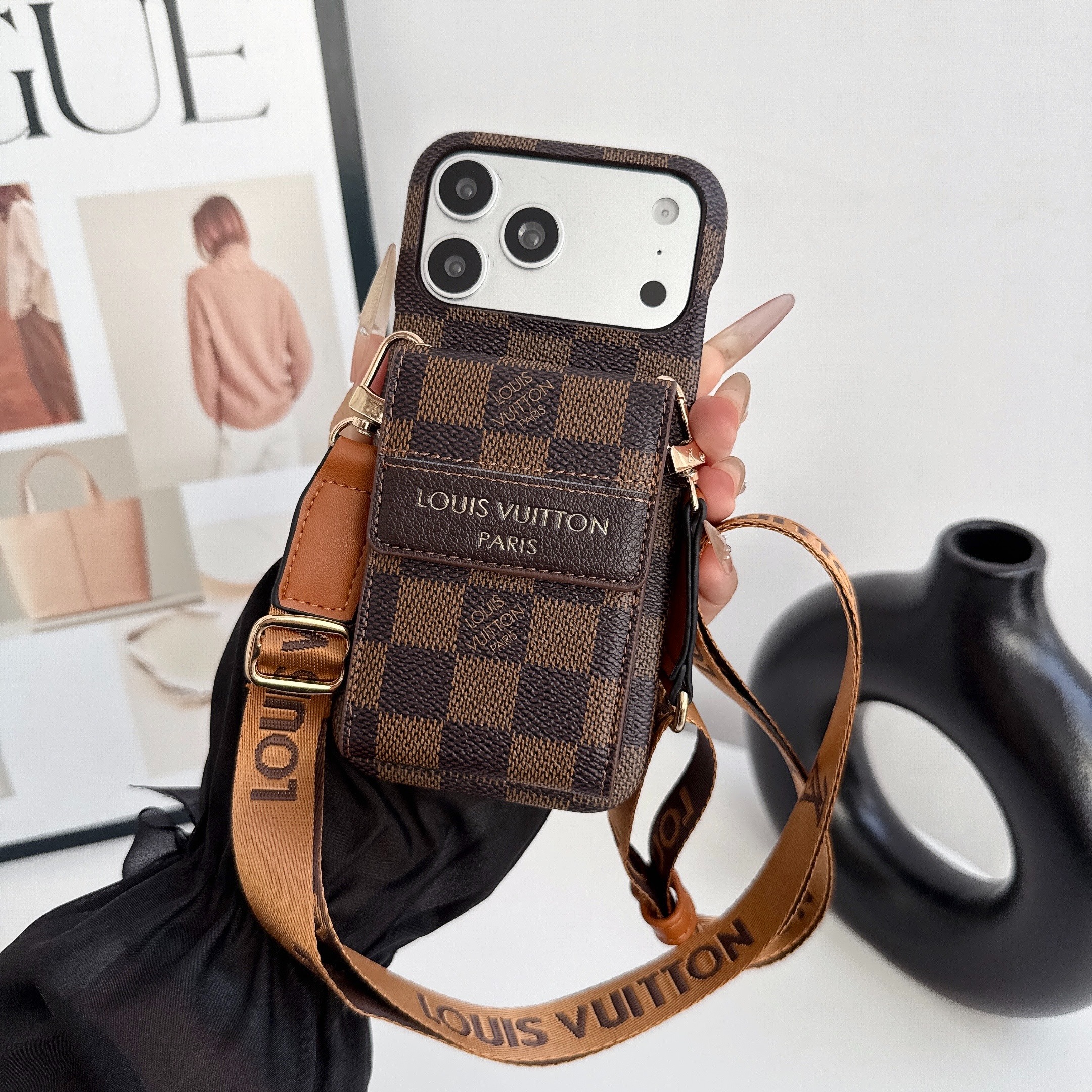 Louis Vuitton Gucci Leather iPhone Wallet Case 