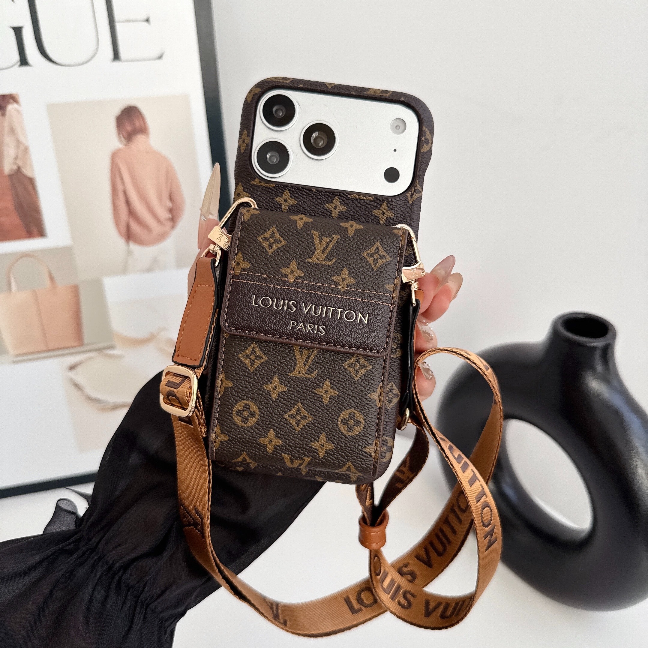 Louis Vuitton Gucci Leather iPhone Wallet Case 