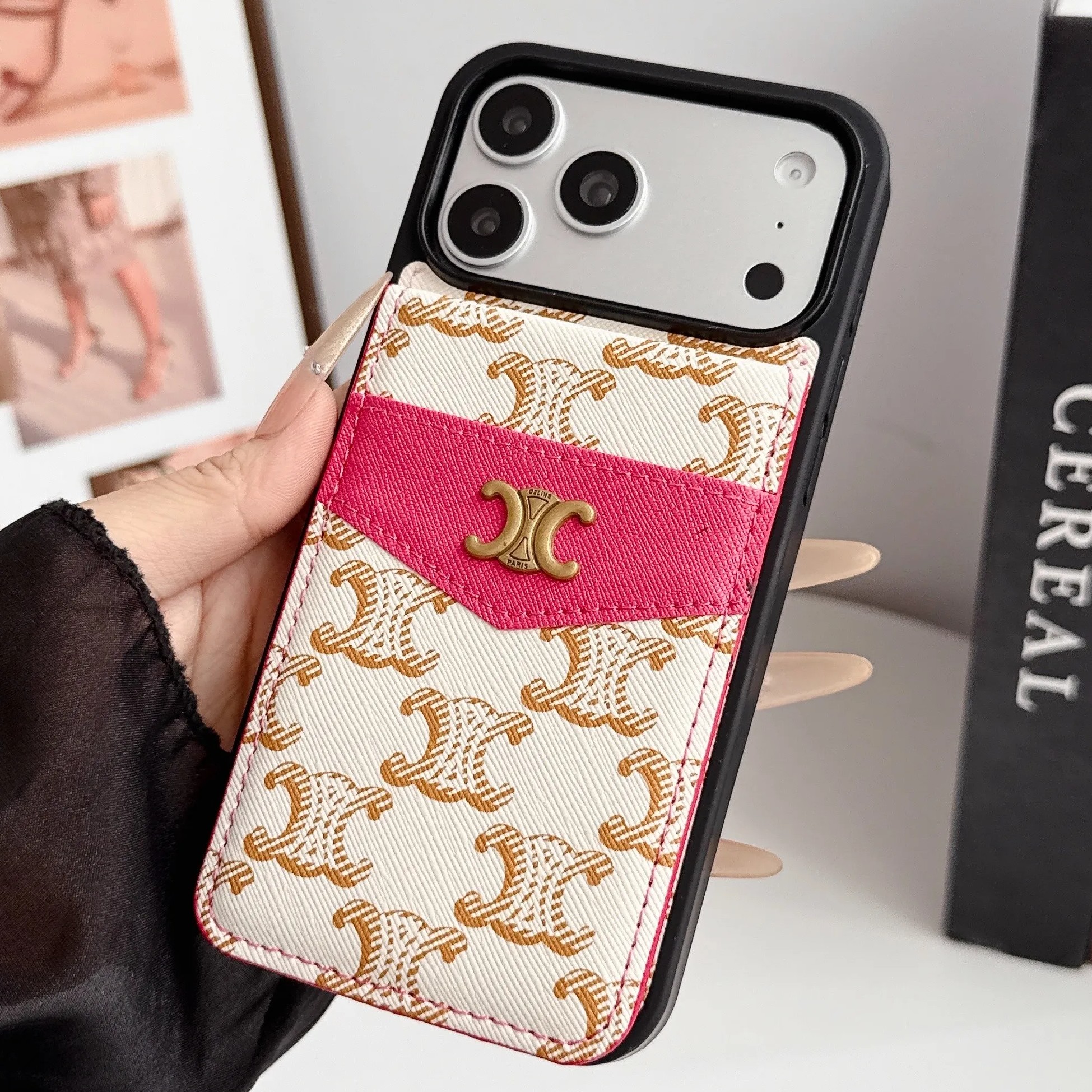 Celine Luxurious Leather iPhone Wallet Case