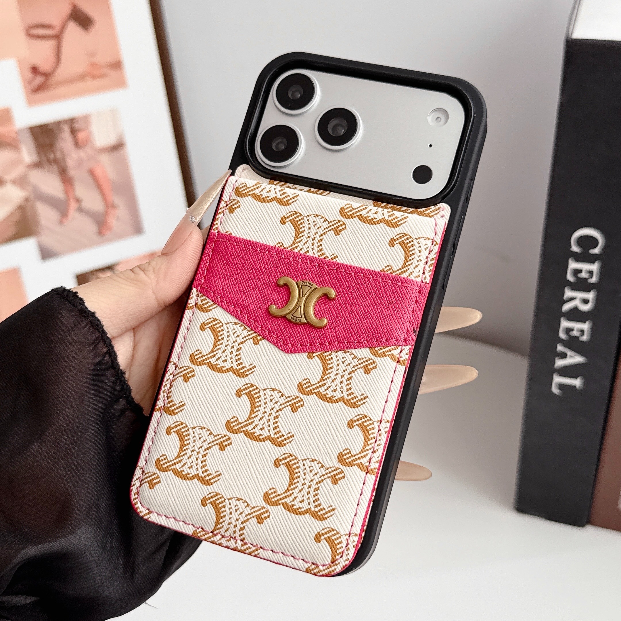 Celine Luxurious Leather iPhone Wallet Case