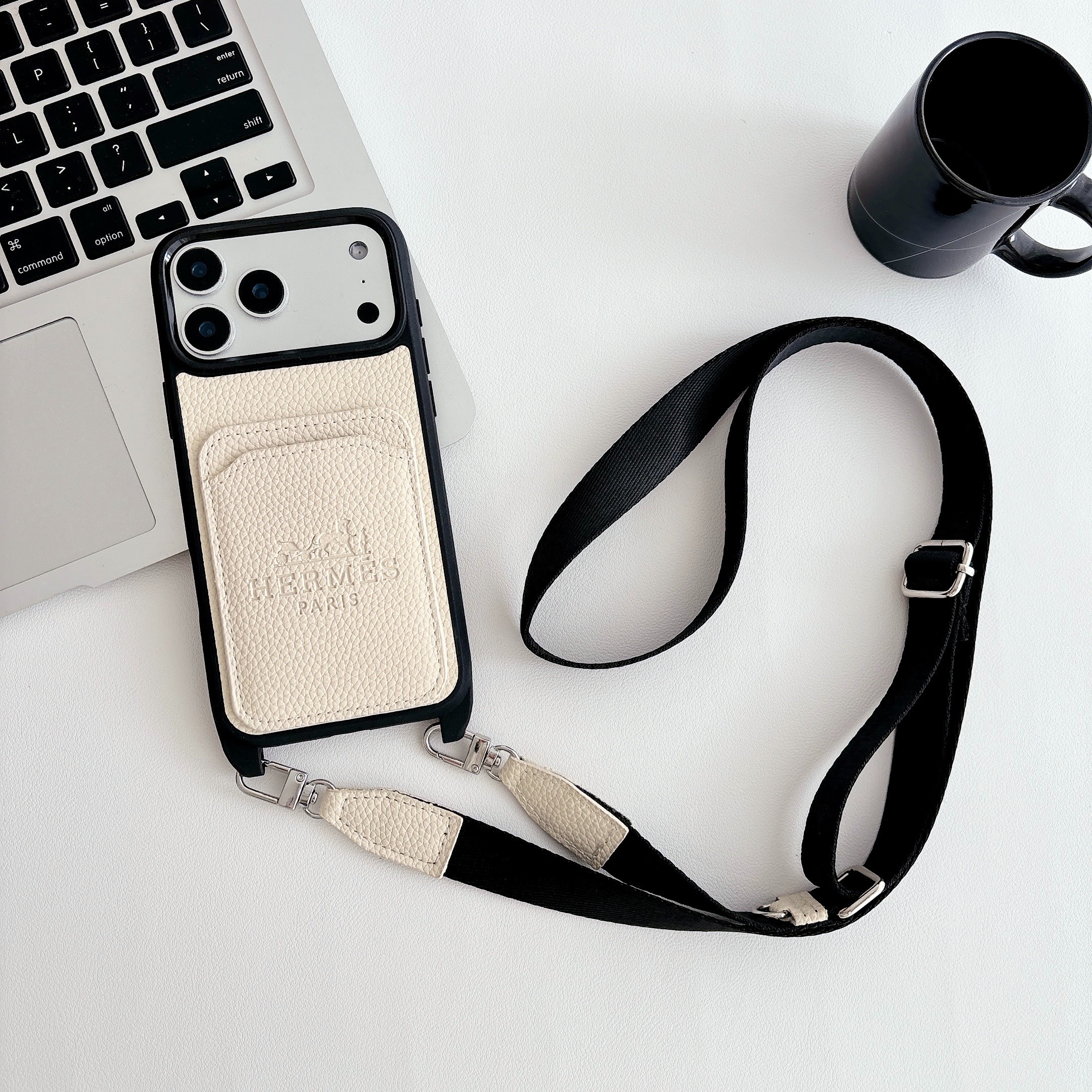  Hermès Leather iPhone Wallet Case With Crossbody Strap