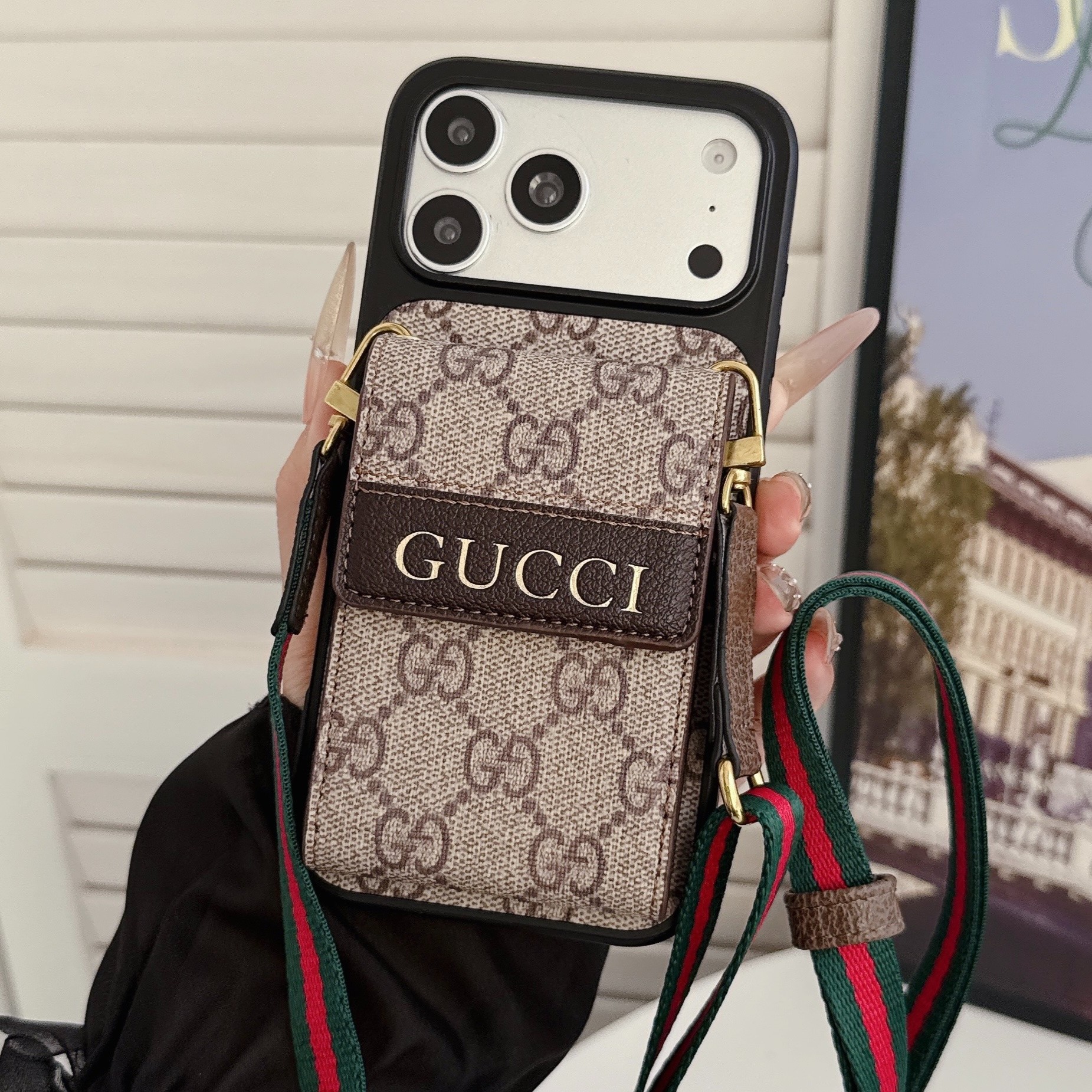 Louis Vuitton Gucci Leather iPhone Wallet Case 
