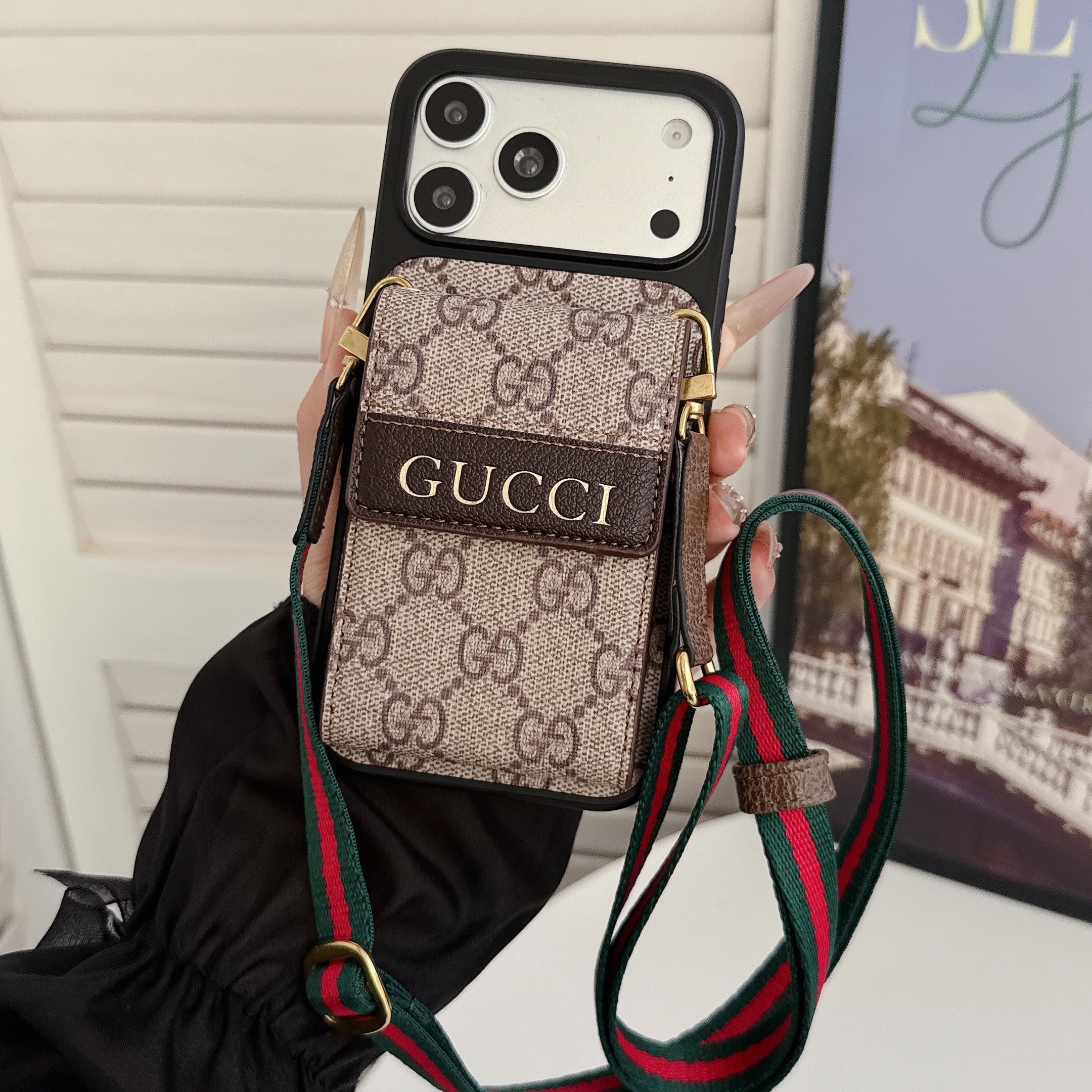 Louis Vuitton Gucci Leather iPhone Wallet Case 