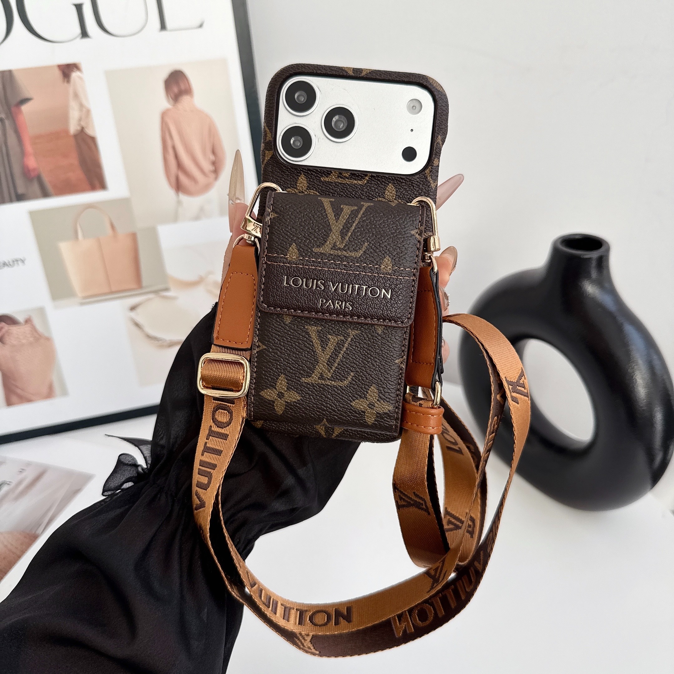 Louis Vuitton Gucci Leather iPhone Wallet Case 