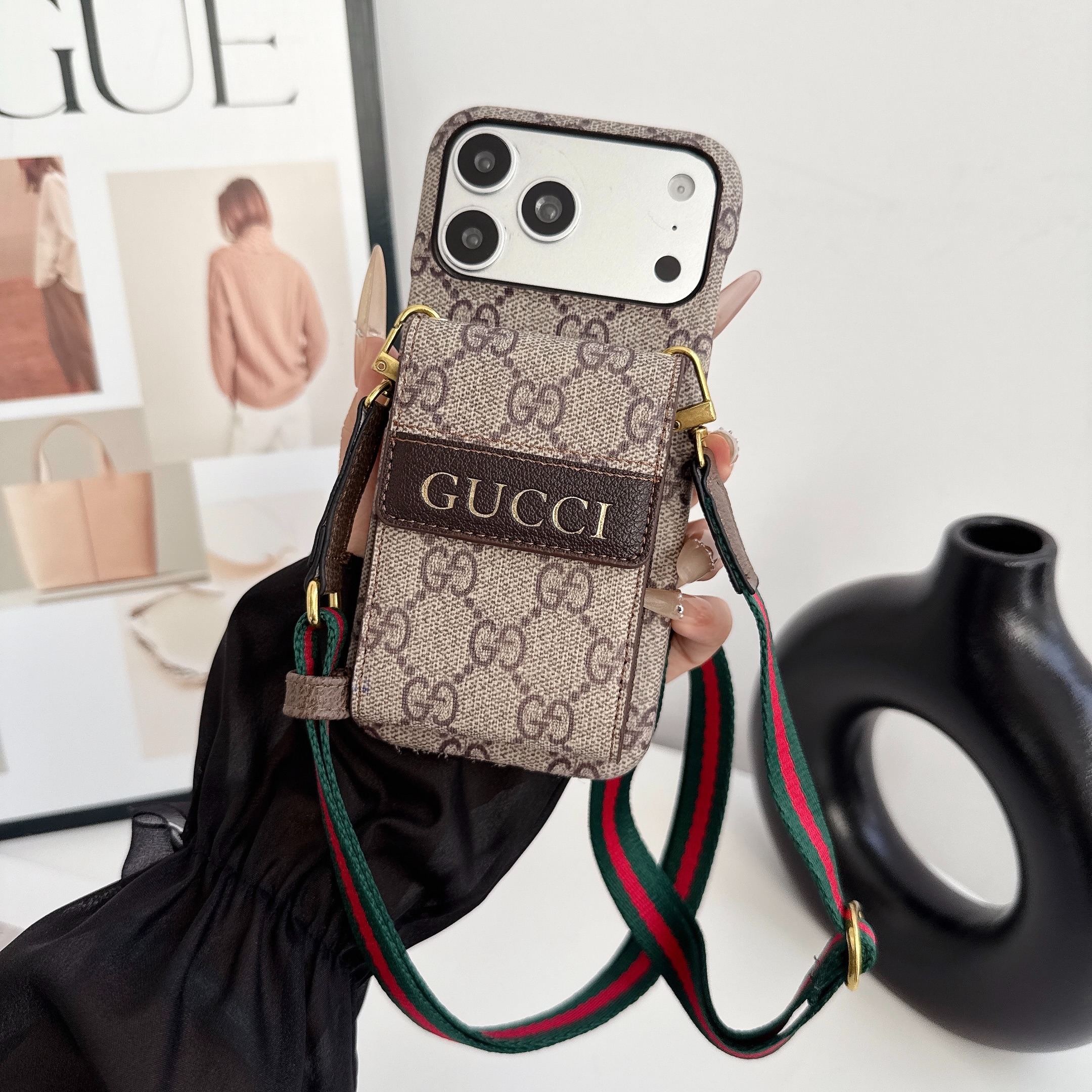 Louis Vuitton Gucci Leather iPhone Wallet Case 