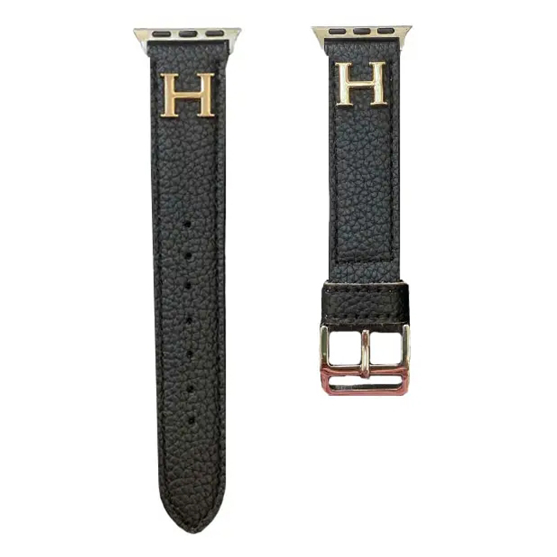 Leather luxury H Apple Watch Bands