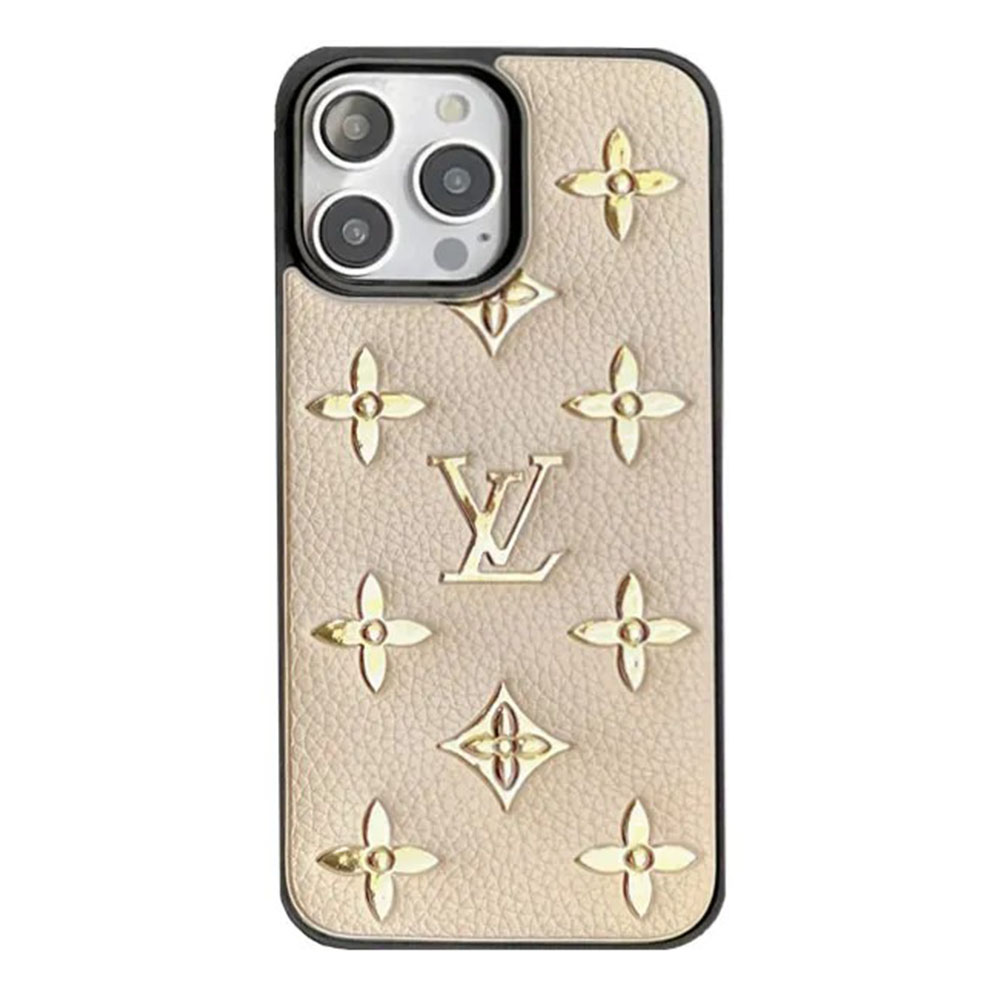 Monogram Vintage Leather iPhone Case-Flash