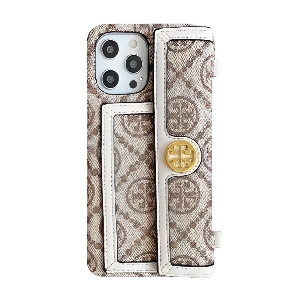 Retro Fabric iPhone Wallet Case With Crossbody Strap-BELKCASE