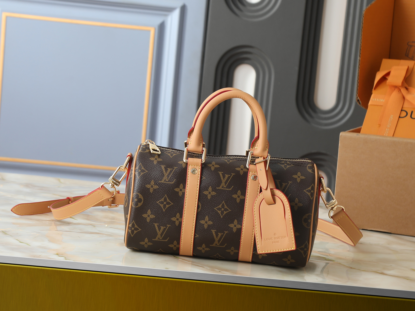 Louis Vuitton Keepall 25 Bag with Shoulder Strap