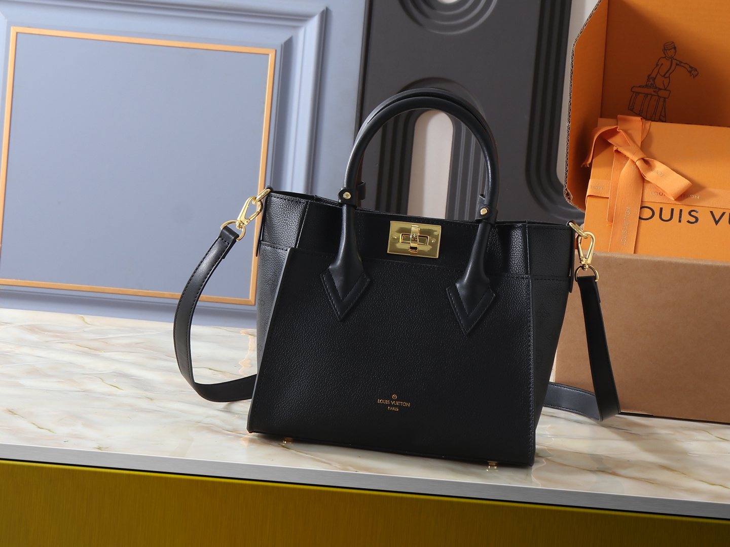 Louis Vuitton Mahina On My Side PM Summer Gold Leather Tote Bag