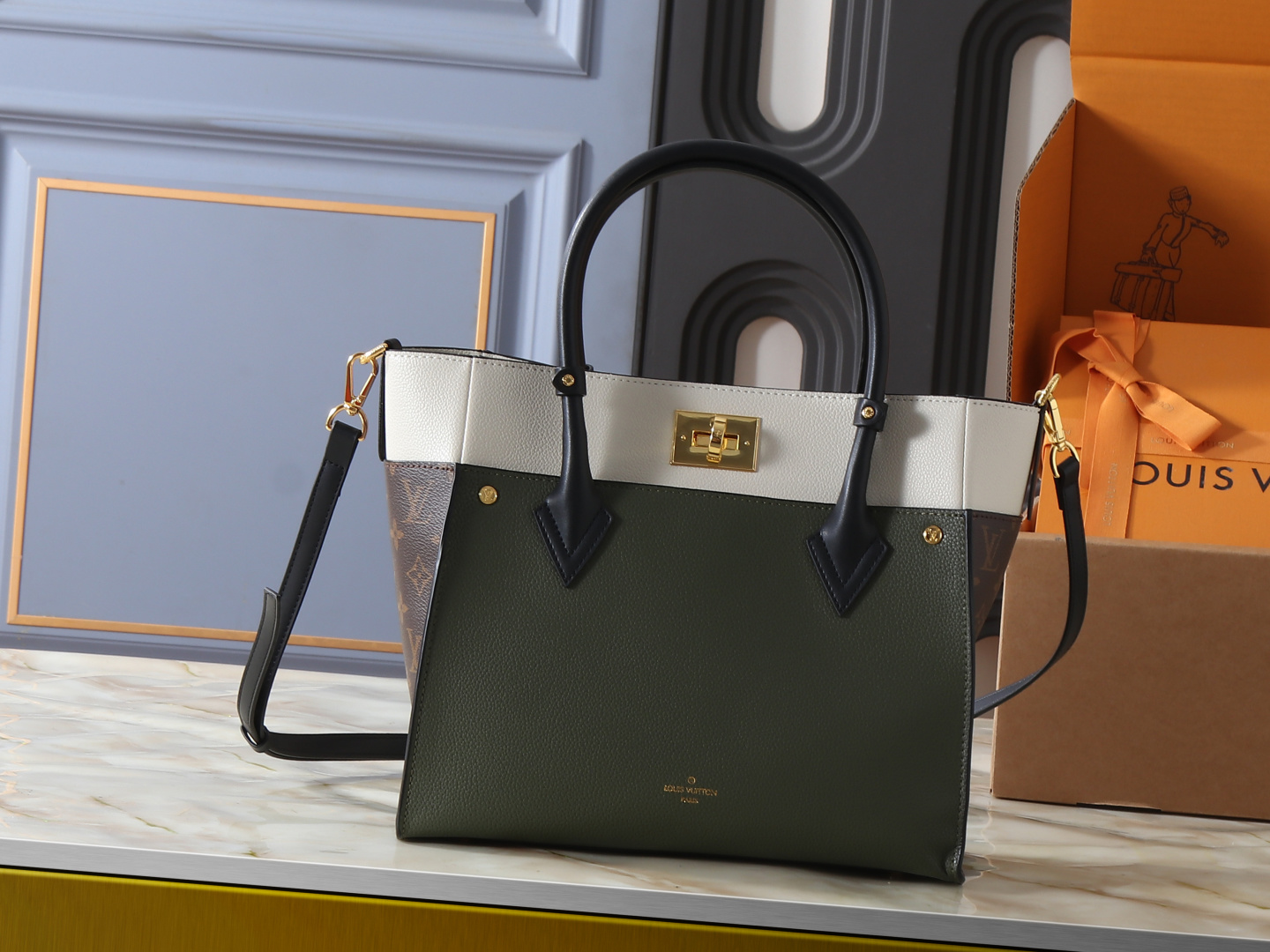 Louis Vuitton Mahina On My Side PM Summer Gold Leather Tote Bag