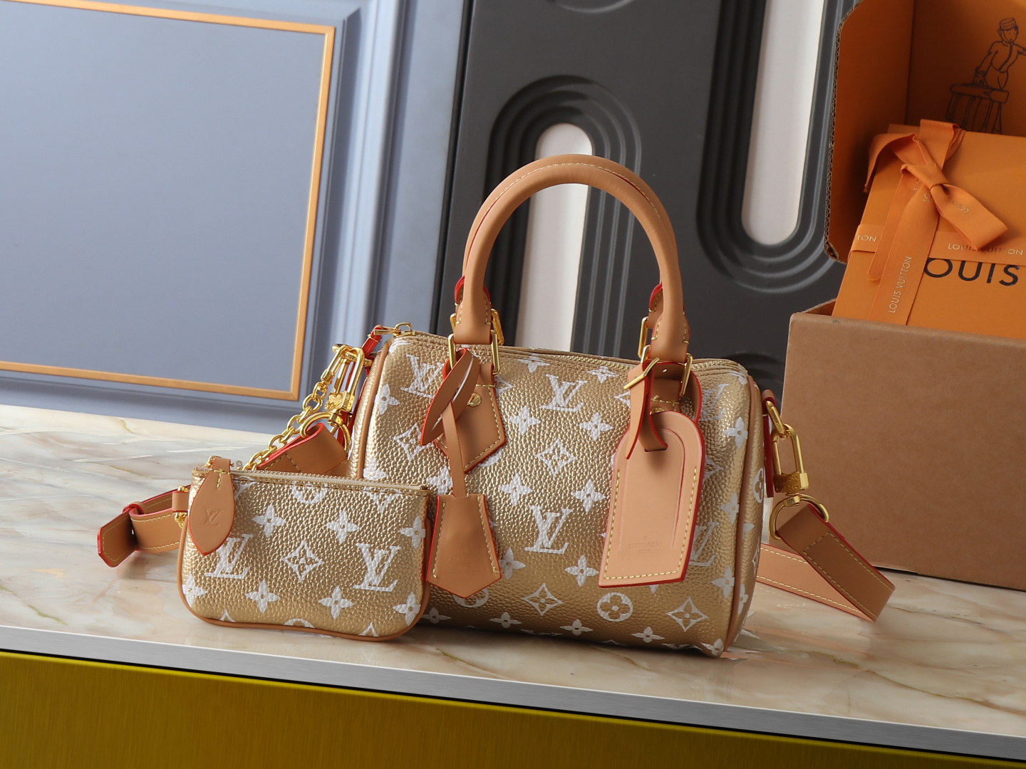 Louis Vuitton Calfskin Monogram Speedy P9 Bandouliere 20 Handbag