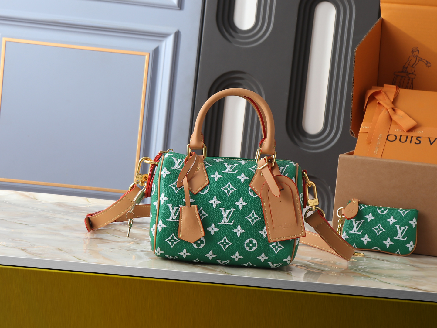 Louis Vuitton Calfskin Monogram Speedy P9 Bandouliere 20 Handbag