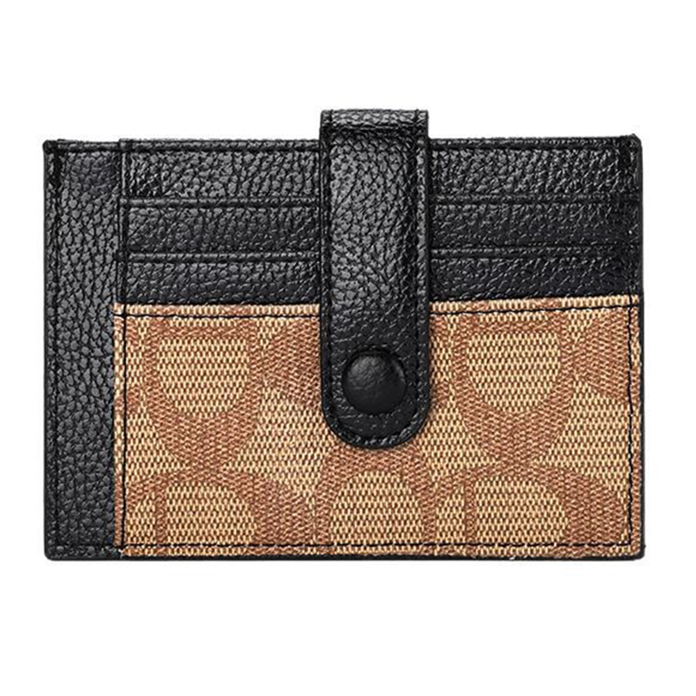 Classic Luxury Leather Wallet Card Holder With Snap Closure