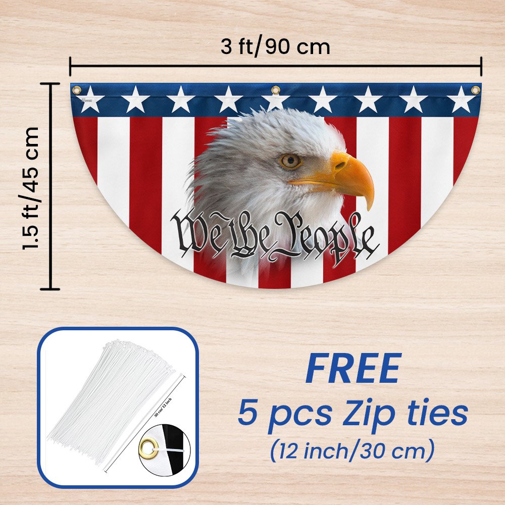 Patriotic Eagle We The People American Non-Pleated Fan Flag🦅