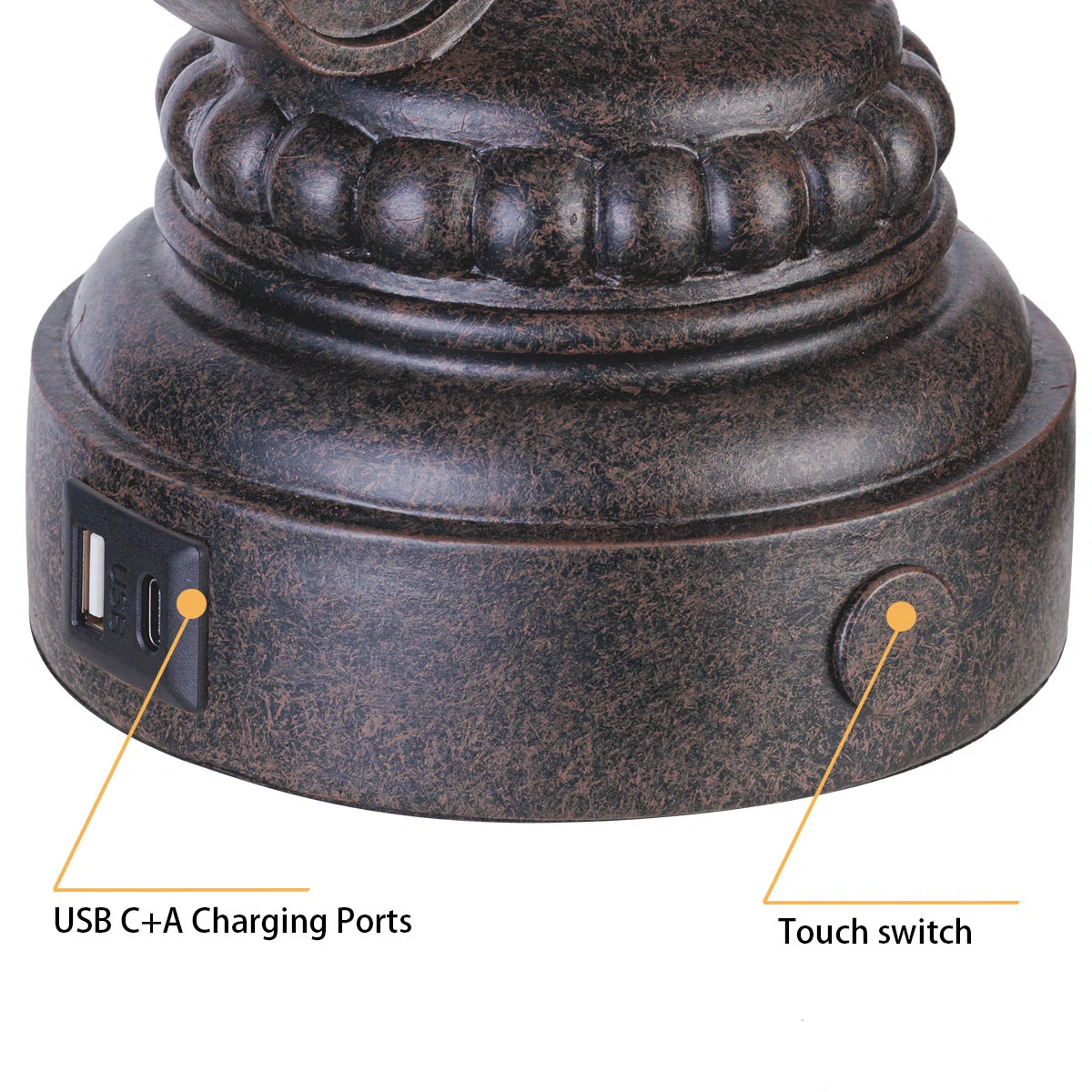 25” Vintage Clock Lamp Set With Usb Ports (Set of 2)