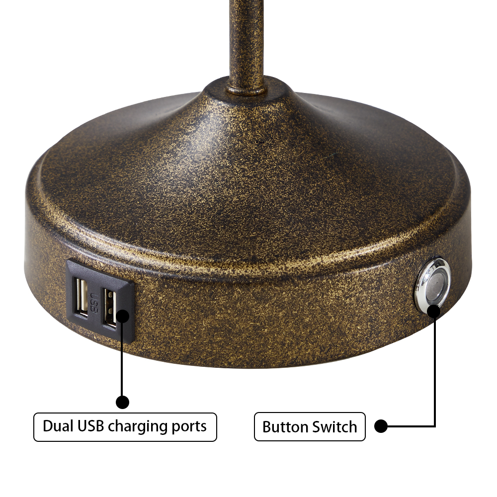 26" Farmhouse Tree Branch Table Lamp set with Touch 3-Way Dimming & Dual USB(set of 2)