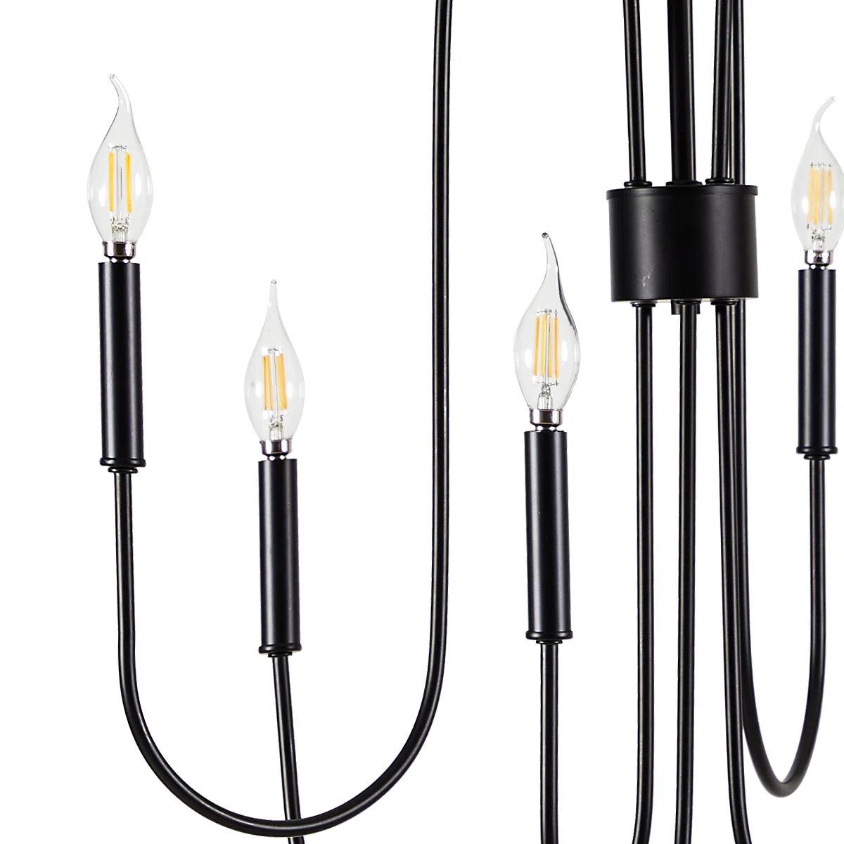 6-Light Classic Farmhouse Candle Chandelier with Adjustable Chain – Height Adapts to 8-12ft Ceilings