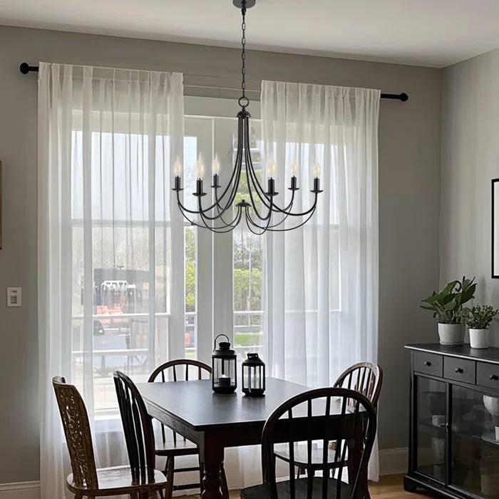 6 - Light Dimmable Classic / Traditional Chandelier，72" Adjustable Chain