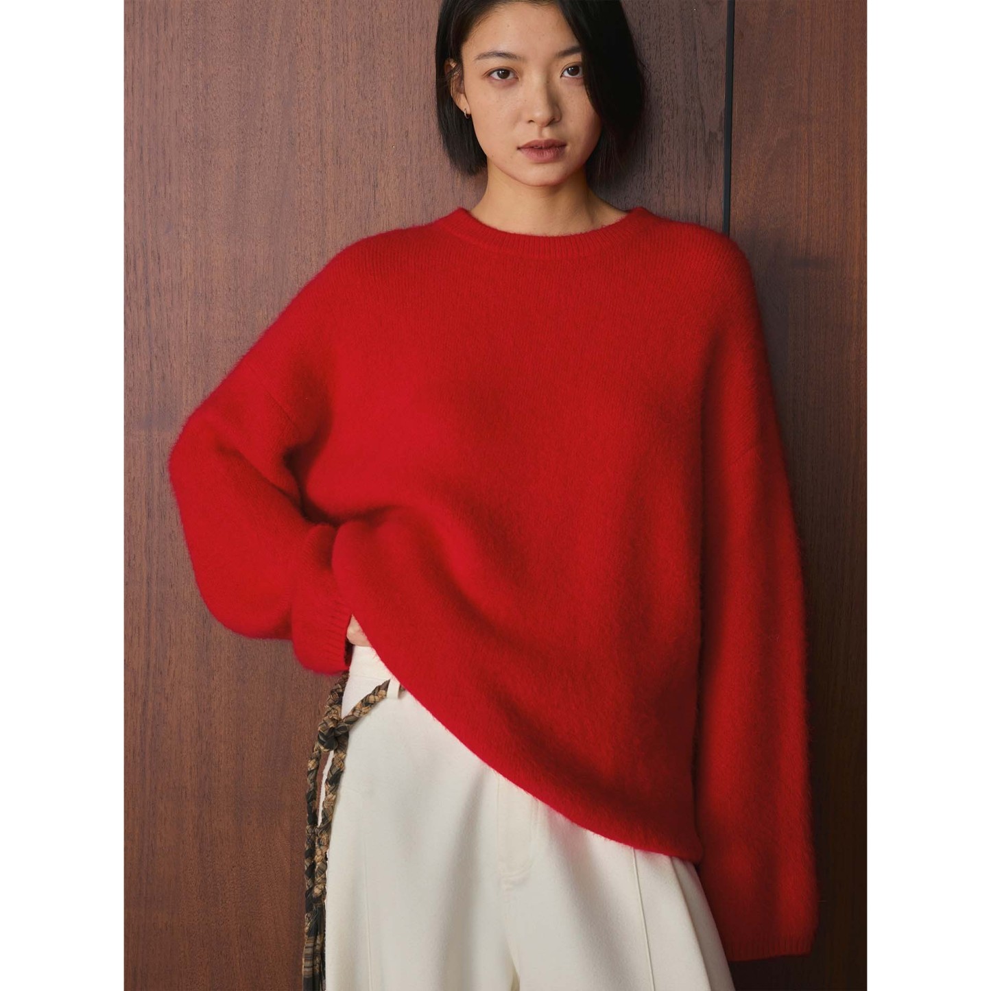 女士冬季純色羊毛針織毛衣