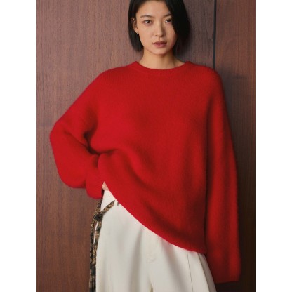 女士冬季純色羊毛針織毛衣