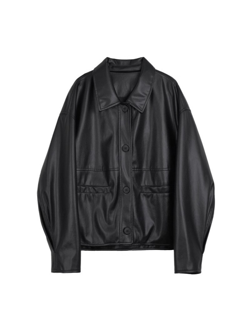 女士春秋pu皮短款外套