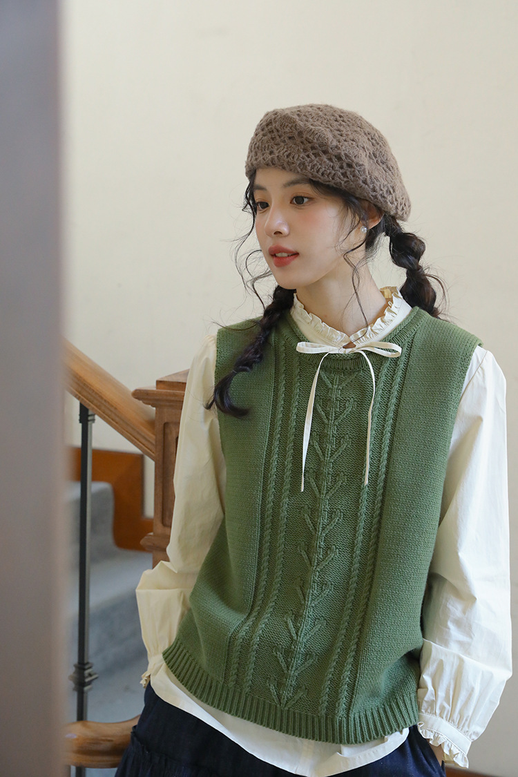 女春秋季系帶蝴蝶結長袖襯衫