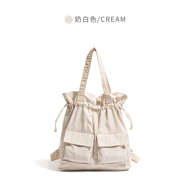 日系工裝尼龍帆布可手提雙肩包