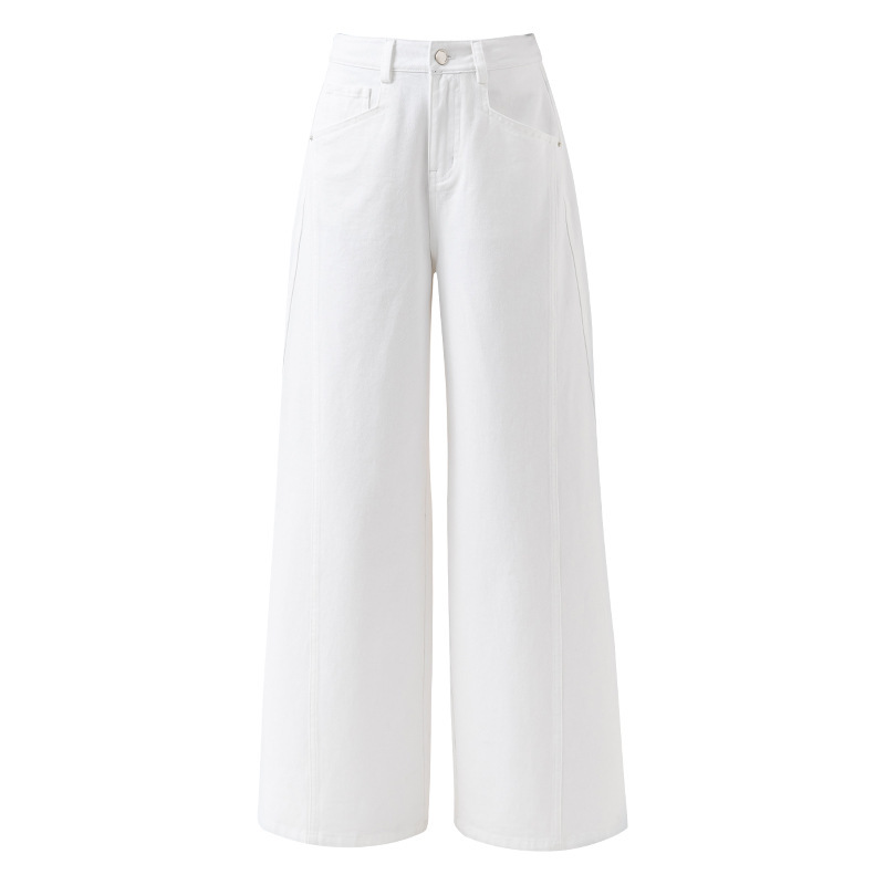 女春高腰休閒直筒闊腿褲