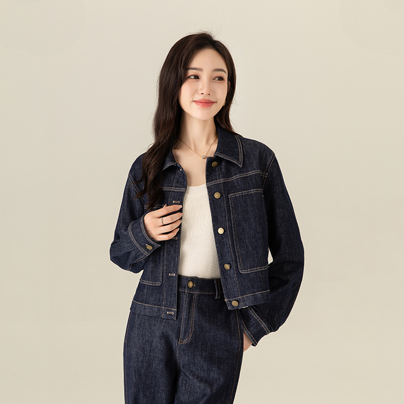 女春秋休閒短款牛仔外套