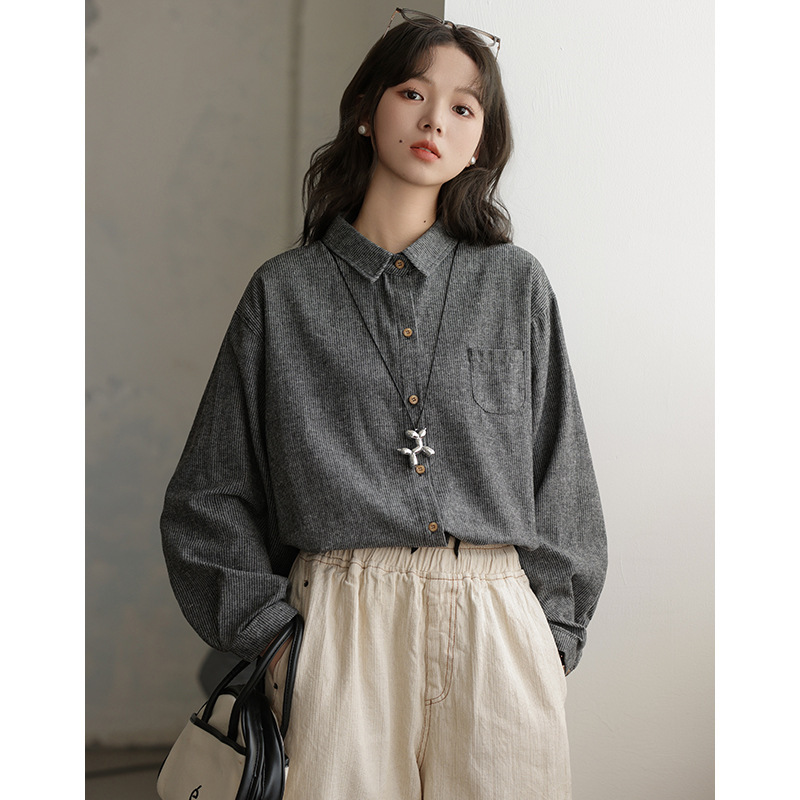 女士日系加厚寬鬆開衫針織毛衣馬甲