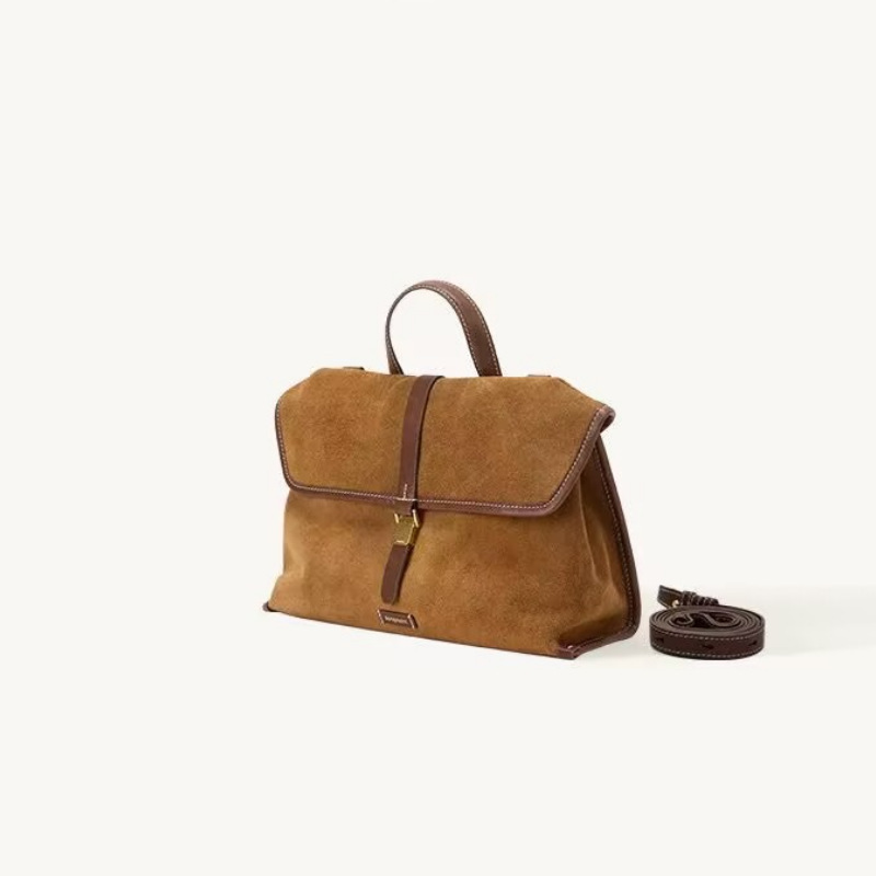 復古美拉德麂皮絨单肩斜挎包