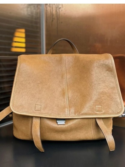 小衆大容量植鞣皮雙肩包