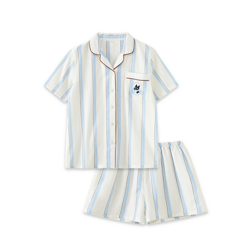 情侶夏黑貓短袖短褲家居服