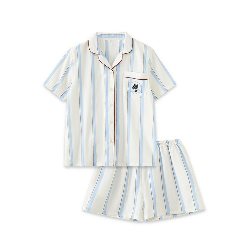 情侶夏黑貓短袖短褲家居服