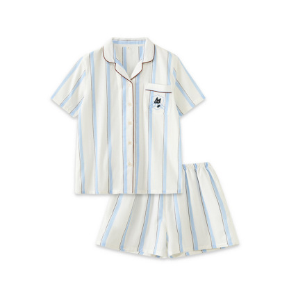 情侶夏黑貓短袖短褲家居服
