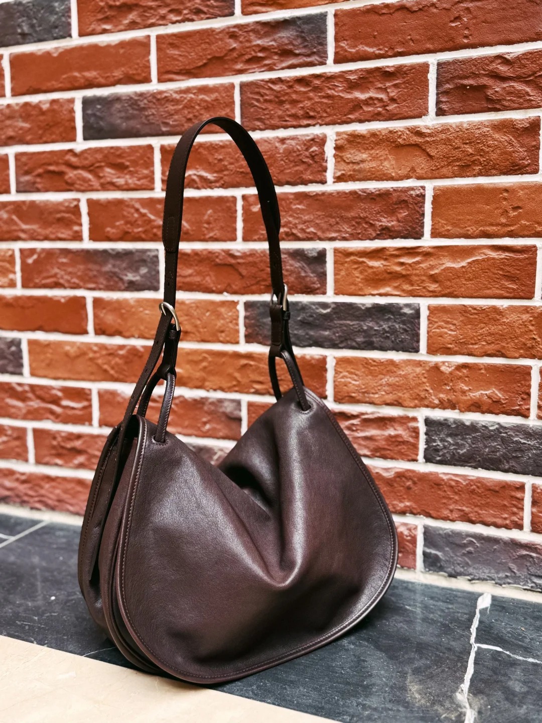 大容量植鞣皮信使馬鞍包