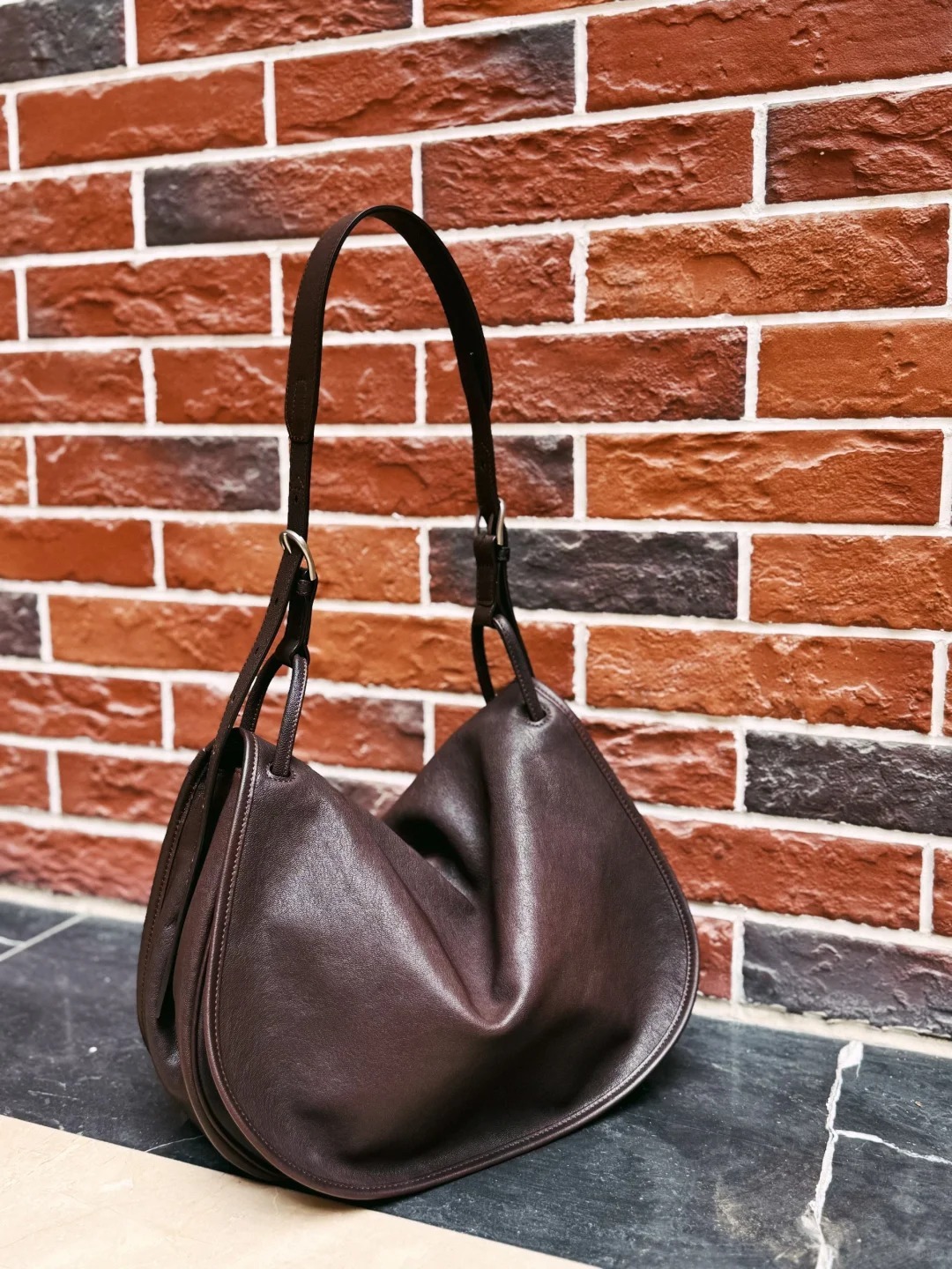 大容量植鞣皮信使馬鞍包