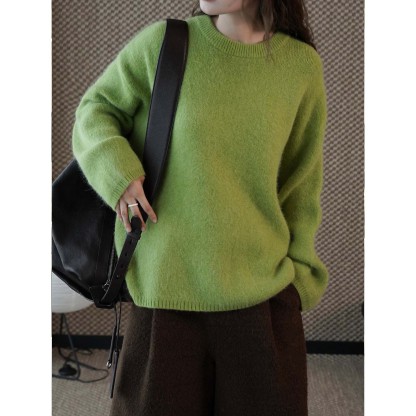 女士冬季純色羊毛針織毛衣