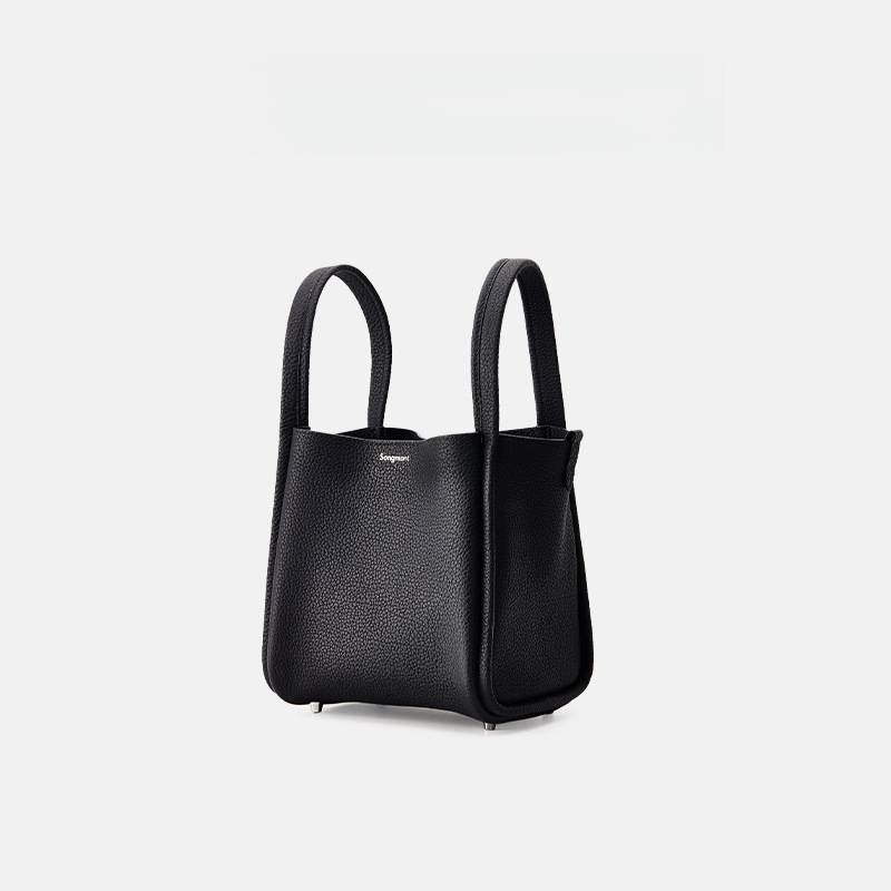 頭層牛皮鎖扣小號菜籃子水桶包