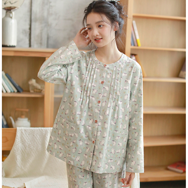 女士秋冬磨毛小狗印花居家服