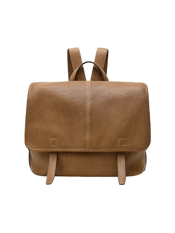 小衆大容量植鞣皮雙肩包