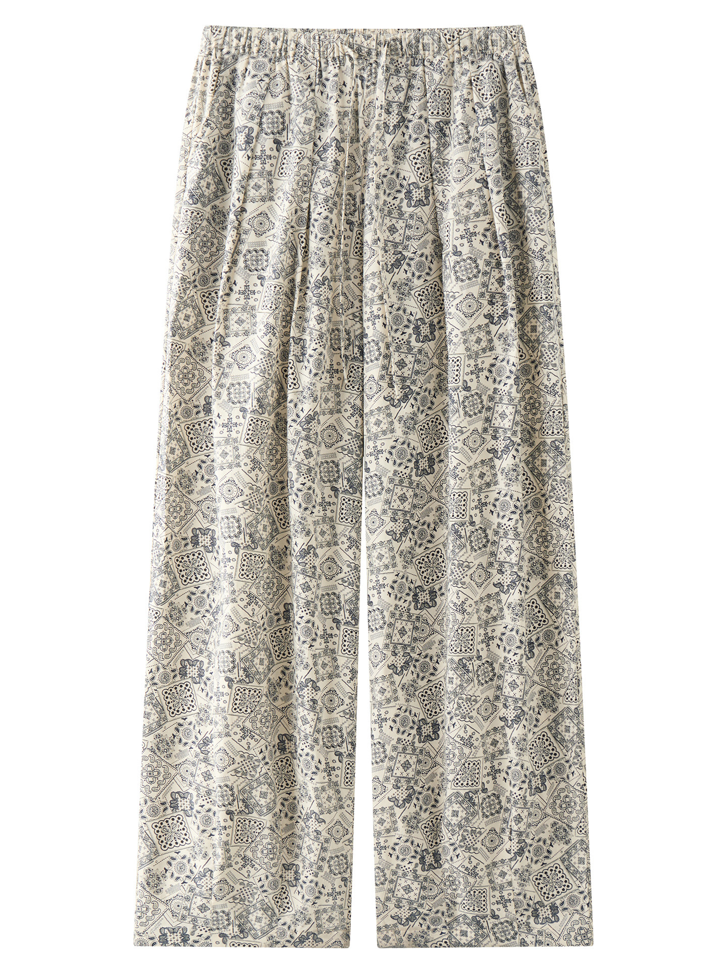 女士春秋波西米亞風腰果花休閒褲