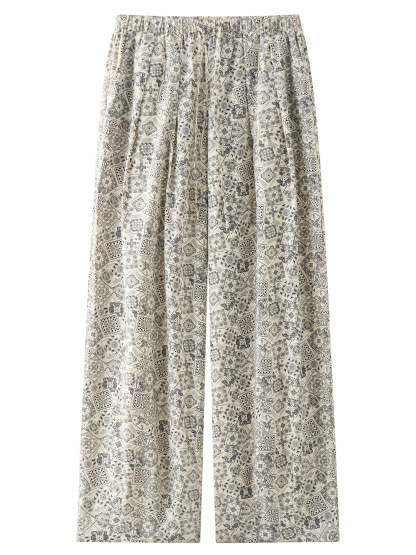 女士春秋波西米亞風腰果花休閒褲