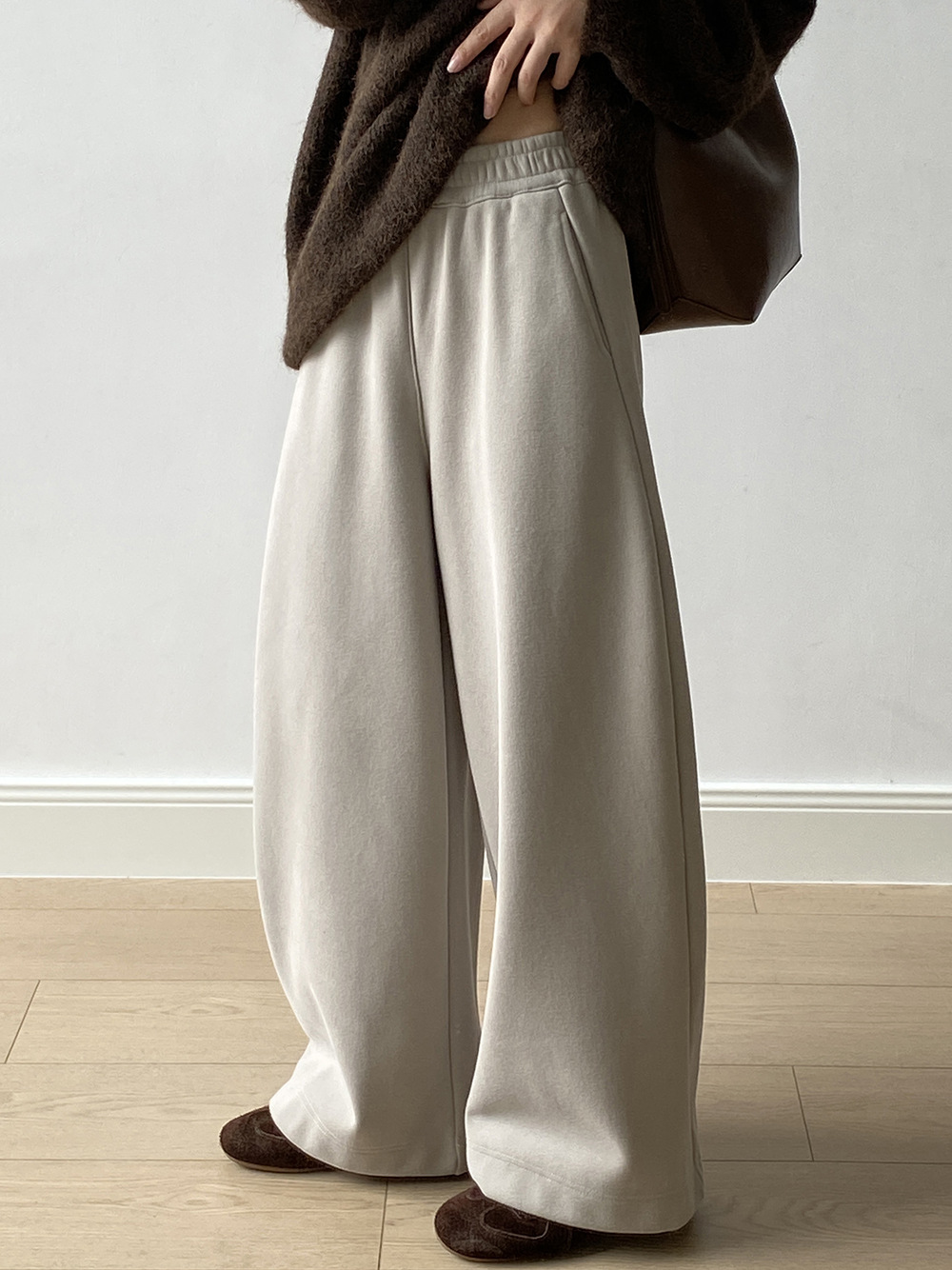 女士秋冬簡約加絨高腰衛褲