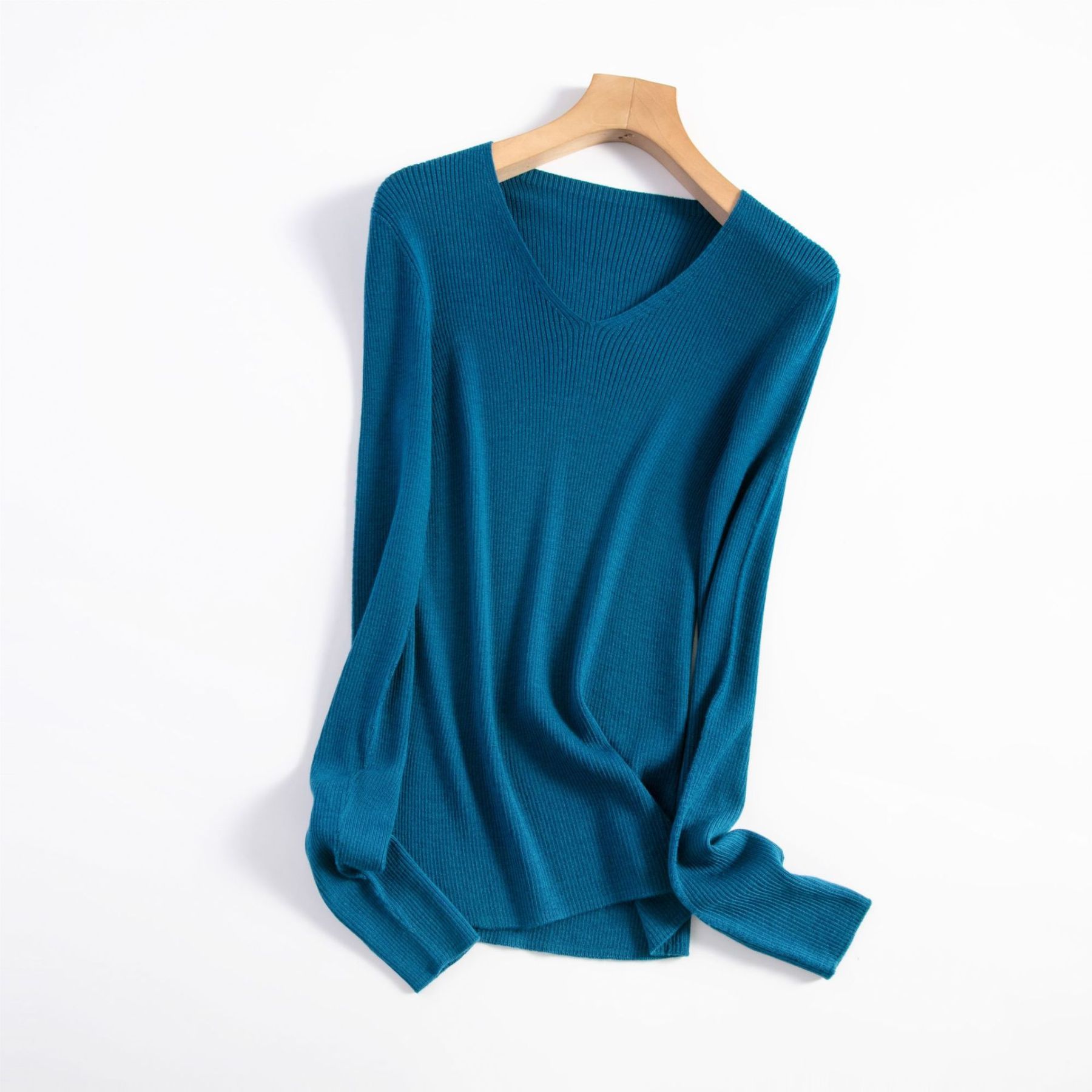 女士早秋無縫半高領100精仿羊毛打底衫