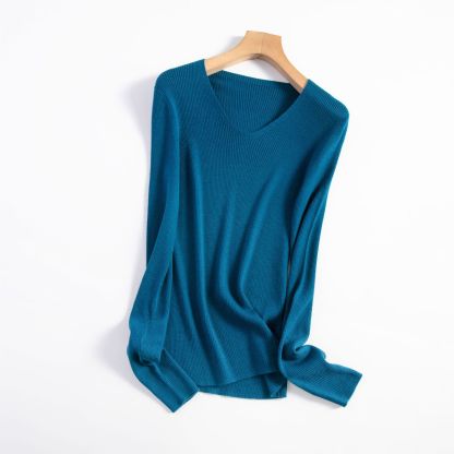 女士早秋無縫半高領100精仿羊毛打底衫